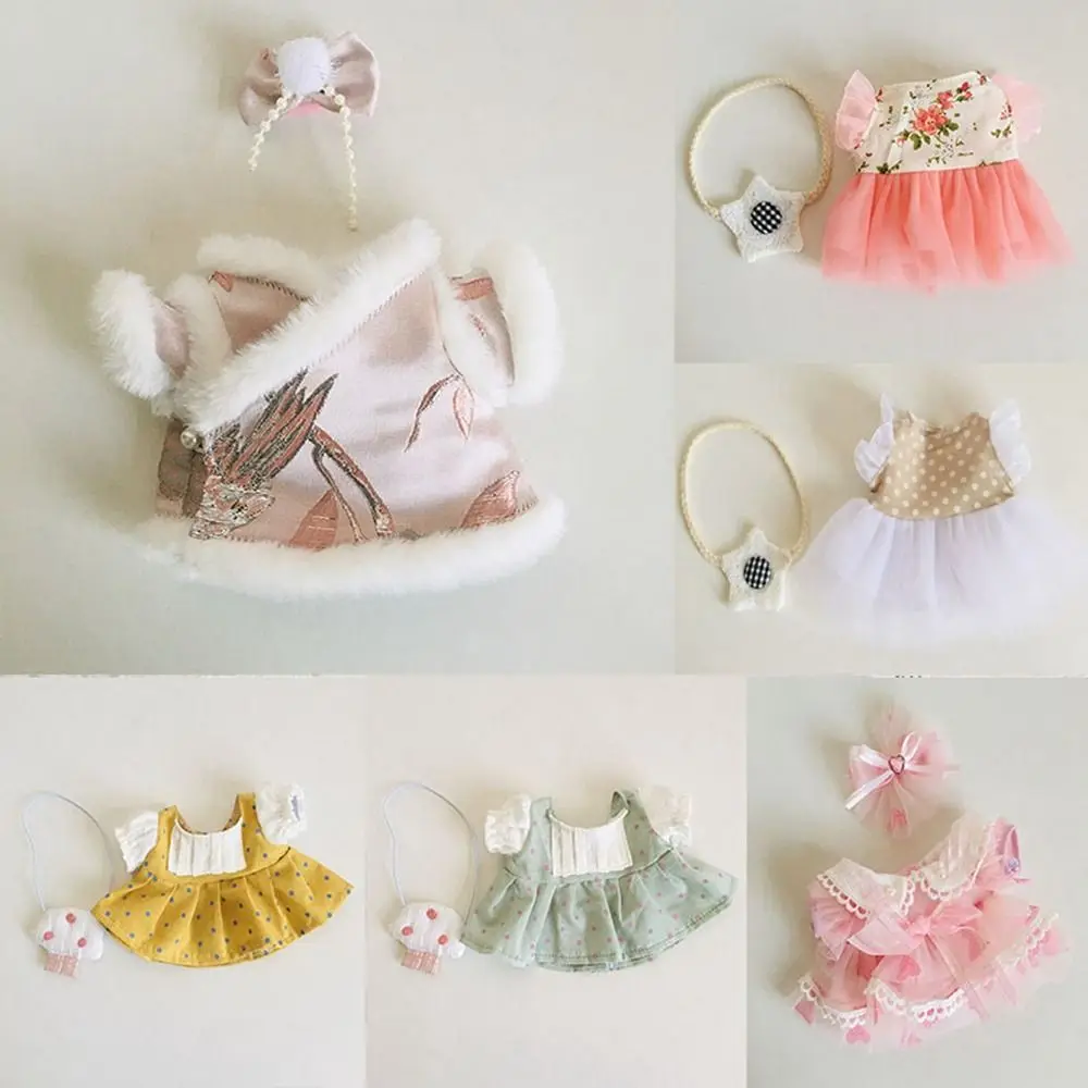 Sacs de poupée mignons, accessoires avec bandeau, 6 Styles de vêtements de poupées en peluche, jupe en coton avec bandeau