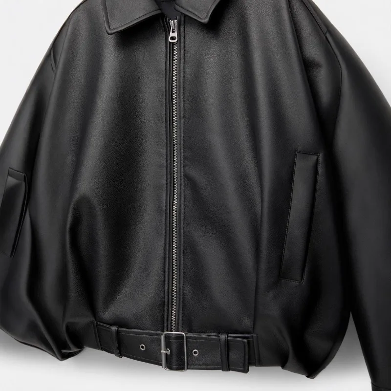 Casacos Femininos de Outono Inverno, Jaquetas de Couro Sintético, Novidades Retro, Minimalistas, Confortáveis e Elegantes