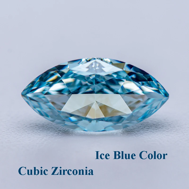 

Cubic Zirconia Crushed Ice Cut Ice Blue Color Marquise Shape Charms Beads for Diy Jewelry Making Rings Materials No Certificate