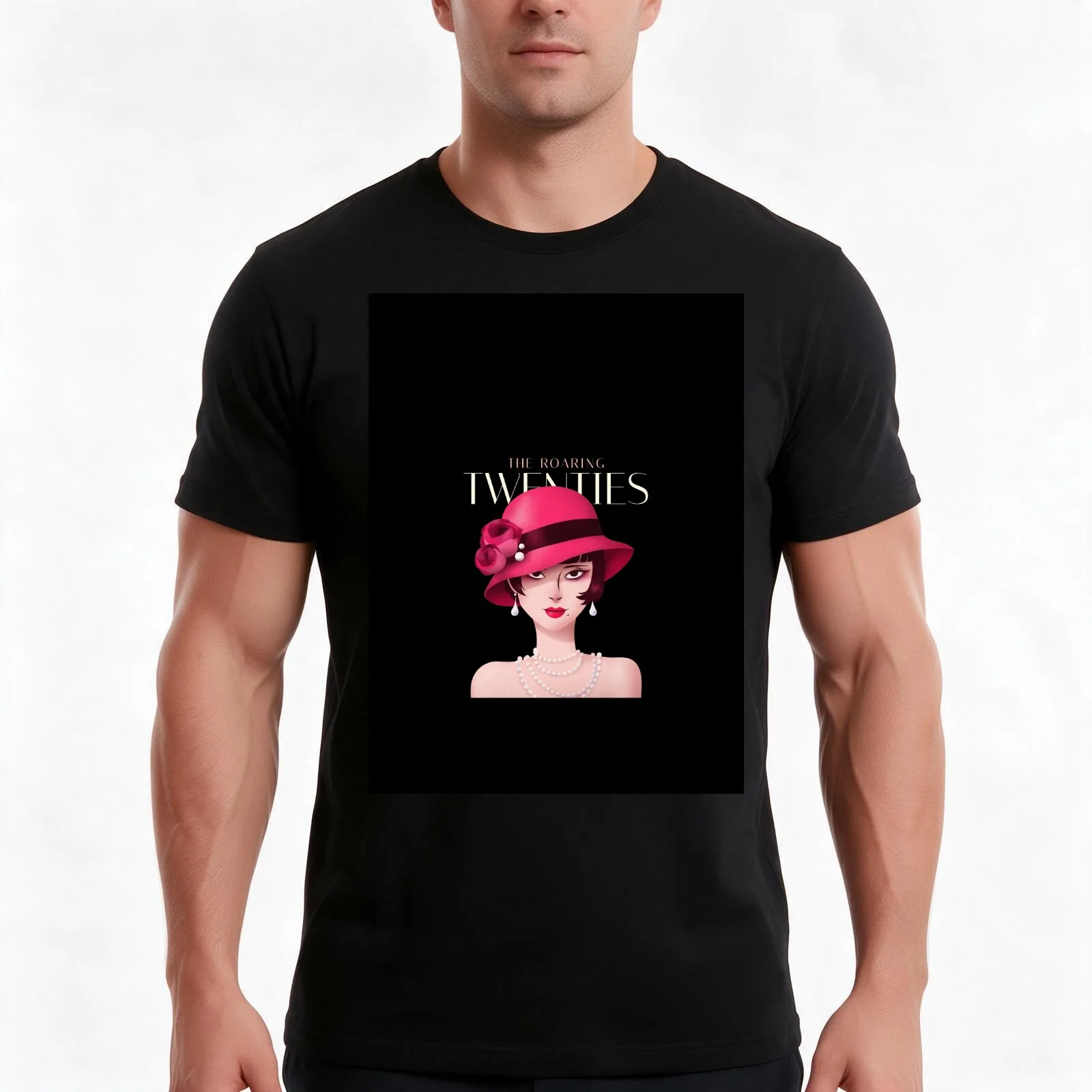 The Roaring Twenties T-Shirt, Summer Casual Cotton Tee, Oversized Streetwear Tops, Vintage Graphic Print, Loose Fit Short Sleeve