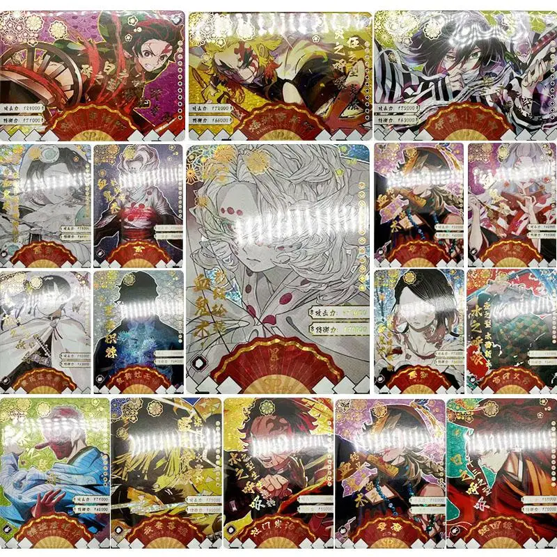 

Anime Kamado Nezuko Demon Slayer Agatsuma Zenitsu Hashibira Inosuke collection card Two-dimensional peripheral Board game card