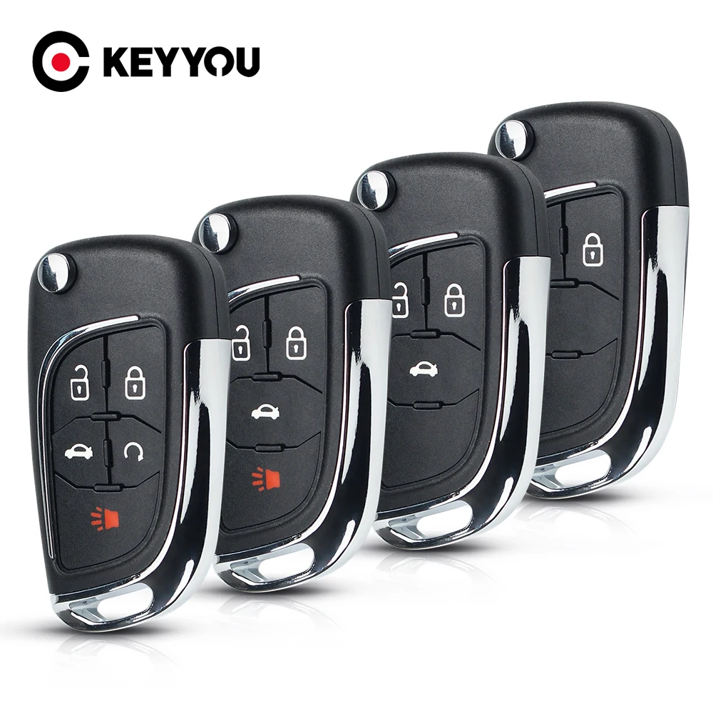 

KEYYOU 10pcs Modified Flip Car Key Shell For Opel For Chevrolet Cruze Epica Lova Camaro Impala 2/3/4/5 Button Uncut HU100 Case