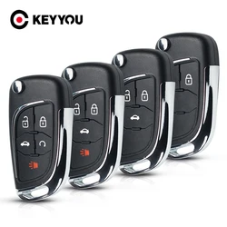 KEYYOU 10pcs Modificato di Vibrazione di Chiave Dell'automobile Borsette Per Opel Per Chevrolet Cruze Epica Lova Camaro Impala 2/3/4/5 pulsante Uncut HU100 Caso