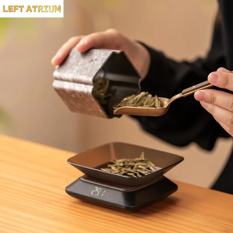 

Disc Type Electronic Tea Scale Special for Tea Weighing Gram Scale Tea Scoop Household Small Coffee Bean Weighing Tray