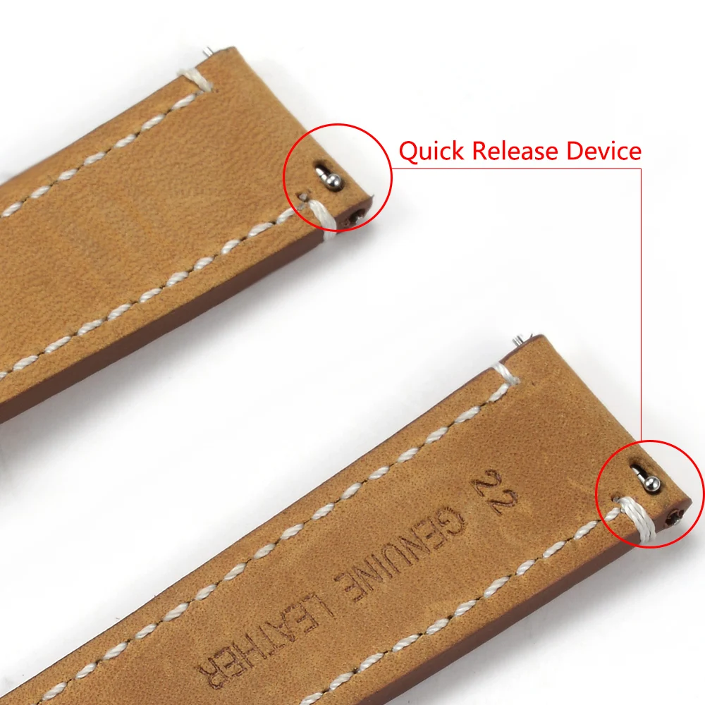 새로운 정품 가죽 시계 밴드 스트랩 퀵 릴리스 시계 빈티지 밴드 18mm/20mm/22mm/24mm 수제 시계 밴드