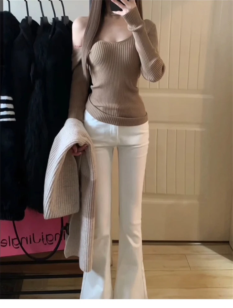 セーター ジャンパー プルオーバー 女性 感情 スケルトン ゴルフウェア カジュアル アーバン Y2K ファッション ヴィンテージ スポーツ シック 冬 ユース カルチャー BF