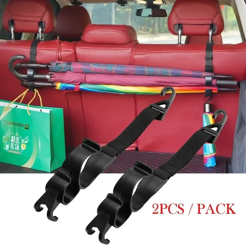 2 stücke Multi-funktion Auto Rücksitz Haken Hinten Sitz Kopfstütze Hängen Haken Regenschirm Halter Sitz Zurück Lagerung Haken auto Innen Werkzeug