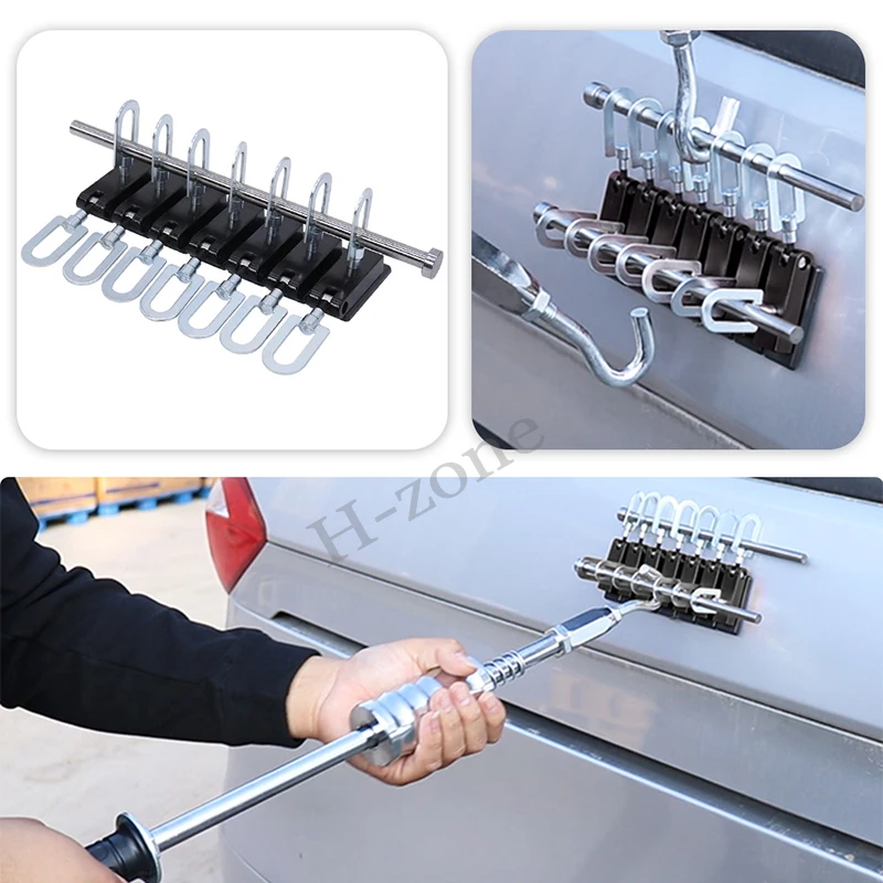 1Set Reusable car dent repair tool paint-free body sheet metal removal tool metal long rod puller heavy duty adhesive puller