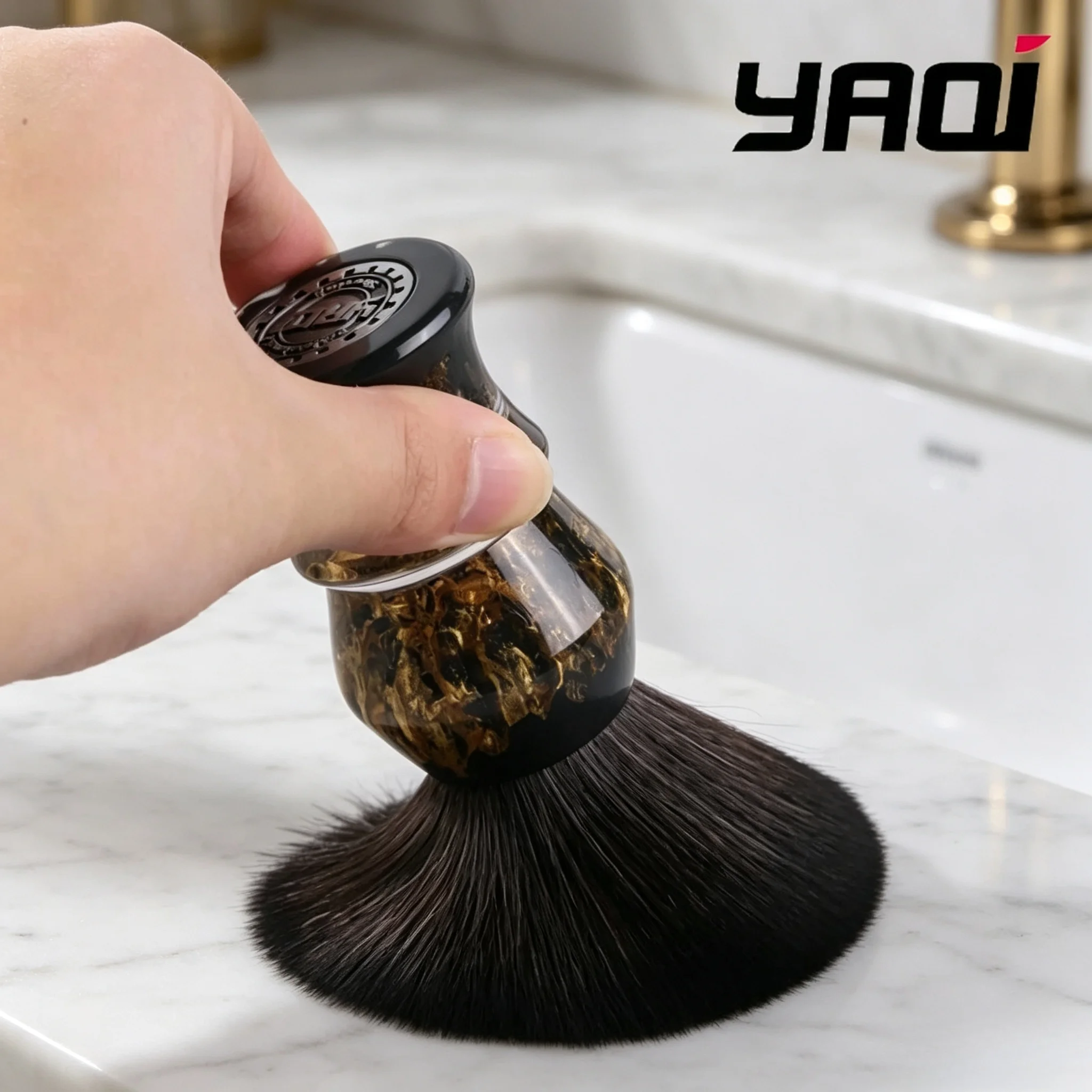Men 2026 Wet Shaving Brush Yaqi Shaving Brush Yaqi DEEP STONES 24mm Synthetic Hair Resin Handle