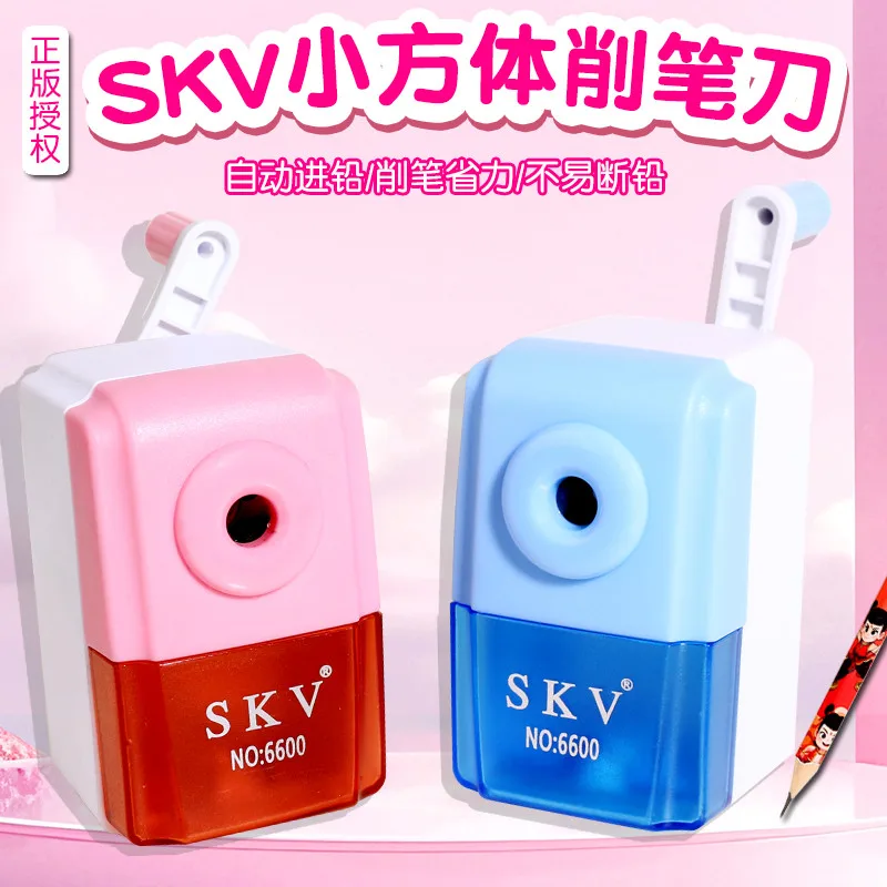 SKV Automatic Pencil Sharpener Hand Crank for Kids Students Portable Manual Sharpener Art Drawing Pencil Cutter