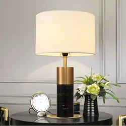 Nordic Luxury Marble Desk Lamp Personality Creative Bedside Lamp Retro Bedroom Villa Living Room Postmodern Decorative Desk Lamp