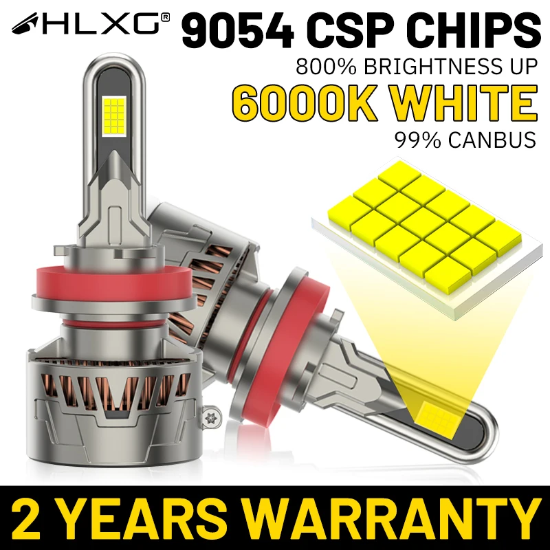

HLXG H7 H4 Led Headlights CANBUS No Error K5C 880 881 H27 H11 H1 HB3 HB4 9005 9012 Copper Tube 30PCS 9054 CSP Fog Headlamp 2Pcs