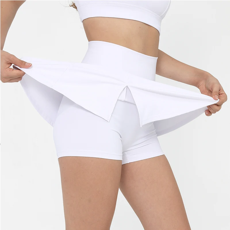 White Tennis Sports Short Skirt Women Golf Mini Short Dress Fitness Running Workout Skirts Female Outdoor Trainning Clothes