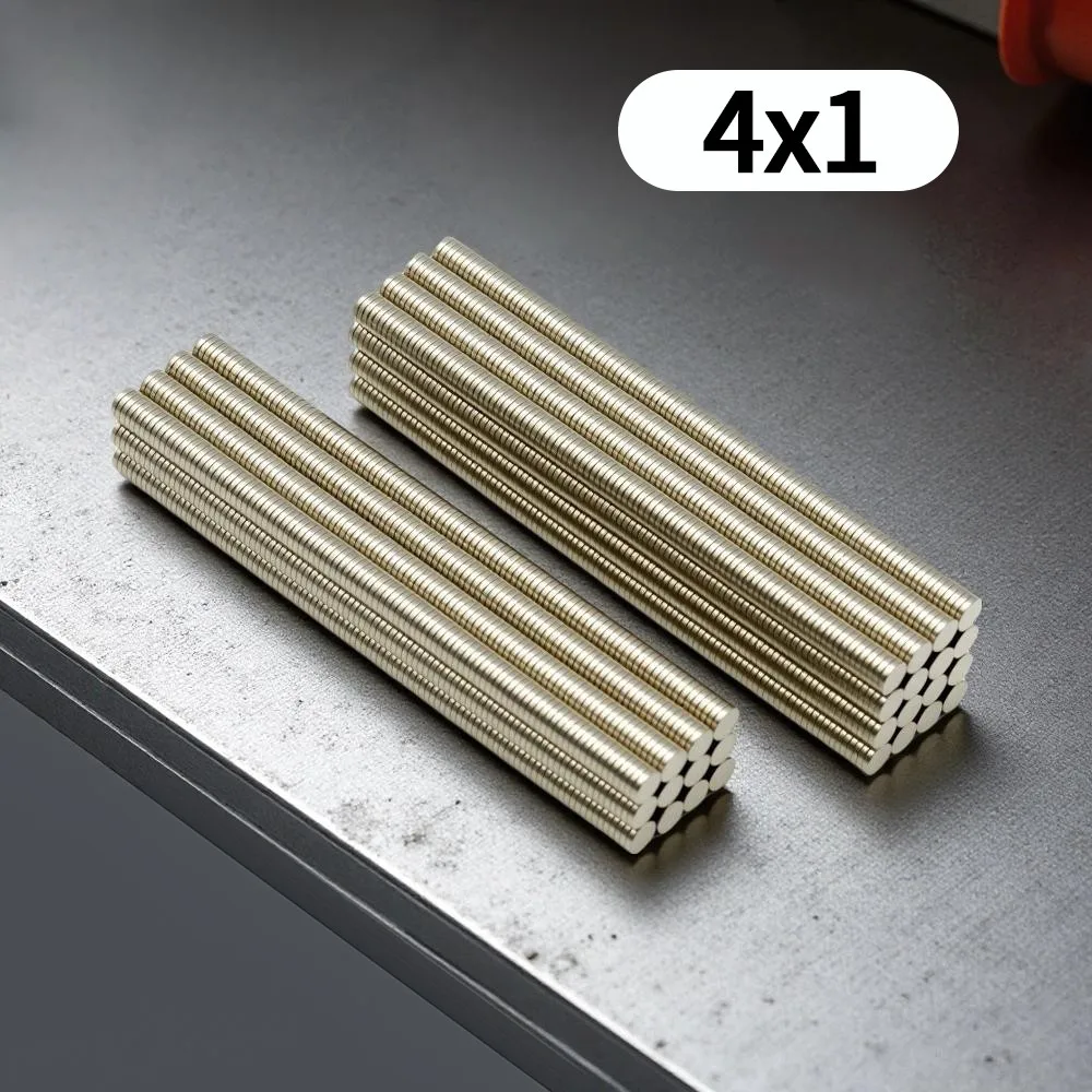 4x1mm Round Neodymium Magnets Small Strong N35 NdFeB Disc Magnets for Fridge DIY Craft Office & Tool Storage