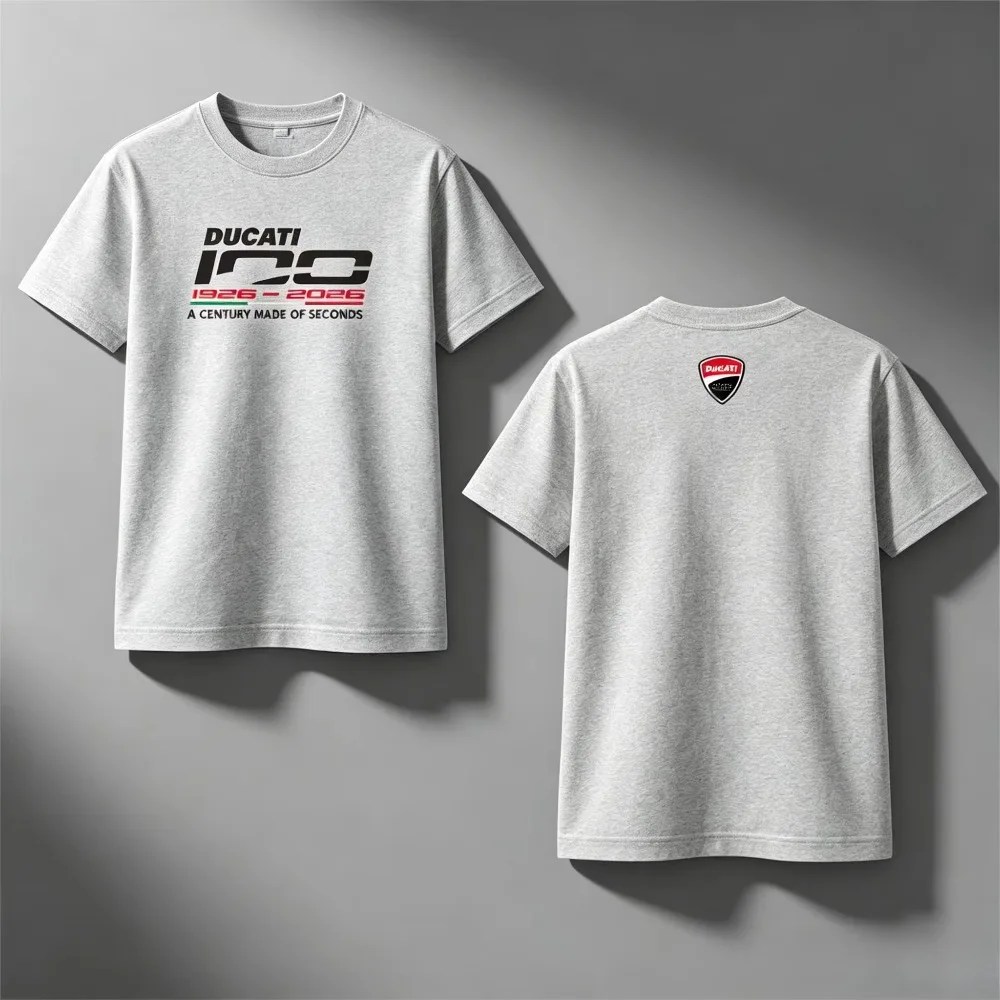 2026 New Vintage T-shirt for Motorbike Rider Enthusiast Centennial Graphic Men's Streetwear Short Sleeve Top