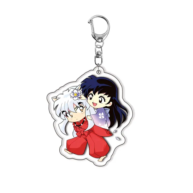 Inuyasha acrílico anime chaveiro para inuyasha higurashi kagome sesshoumaru bonito personagem dos desenhos animados chaveiro fãs amigo presentes