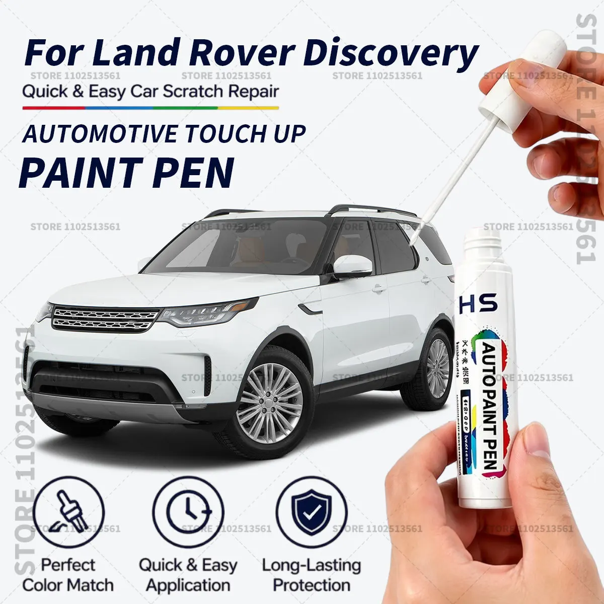 Car Touch Up Paint Pen Deep Scratch Repair Auto Paint Brush For Land Rover Discovery Portofino Blue Fuji White Black Silver