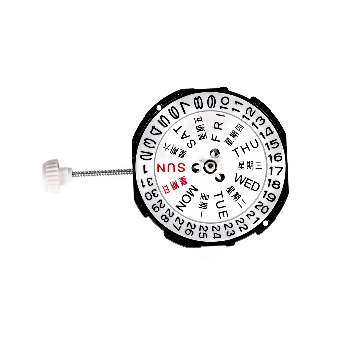 SL28 ساعة كوارتز حركة التقويم تاريخ يوم عرض ريترو الميكانيكية لف ساعة حركة ساعة إصلاح جزء مع ساعة الجذعية