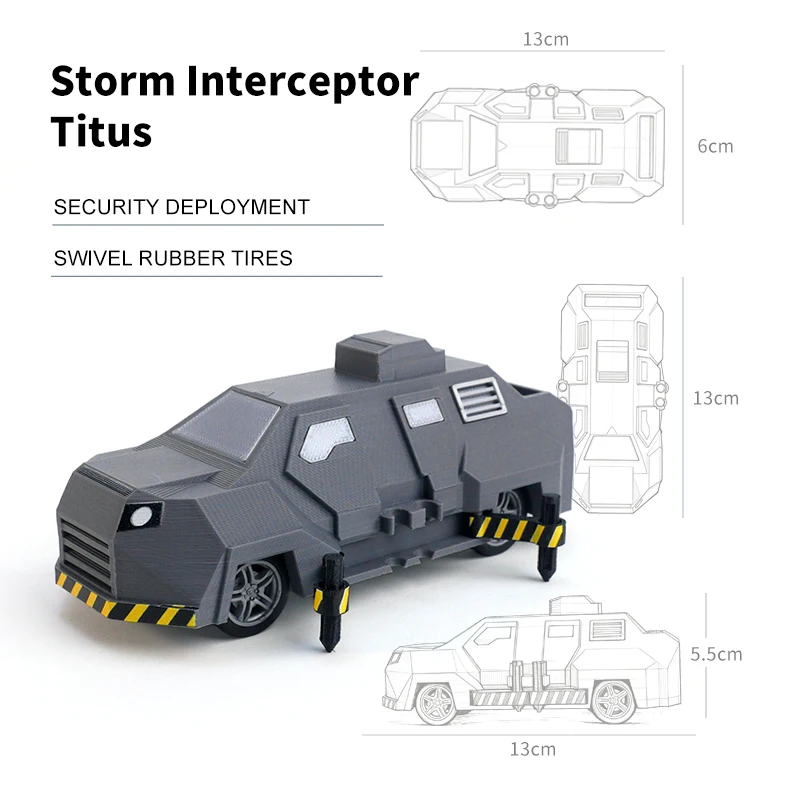 Ausziehbares TIV2 Tornado-Abfangfahrzeug Statisches Maßstabsmodell Sammlerstück Schreibtisch-Dekoration Geschenk für Sturmjäger und Meteorologie-Fans