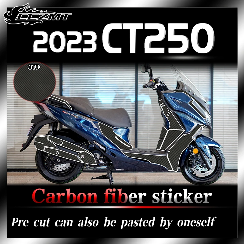 

For KYMCO Xciting CT250 2023 stickers 3D carbon fiber protective stickers decorative stickers and accessories modification parts