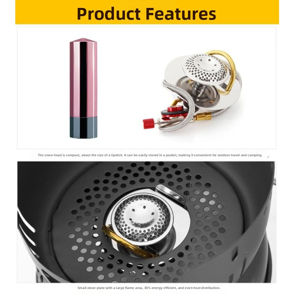 Lightweight Butane Stove for Camping Outdoor Cooking Portable 35cm Size Stainless Steel Brass Construction Fast Boil Under 3 Min