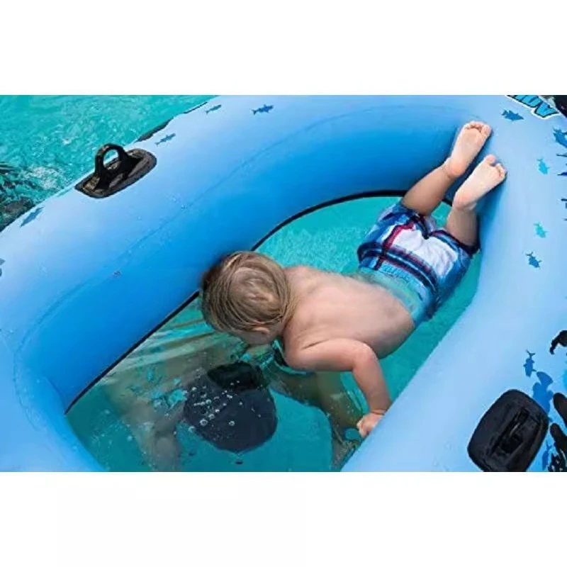 

Transparent bottom inflatable boat thickened children outdoor exploration underwater world boat ultra transparent children