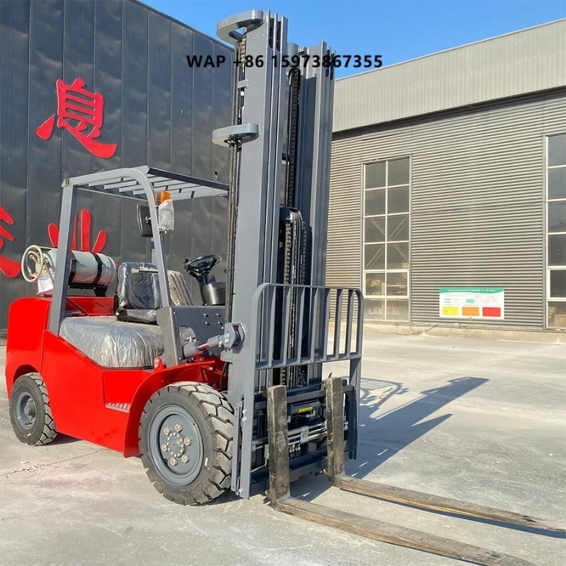 High Performance Mini Propane Forklift Outdoor Worksite Use Optional Cabin Attachment Custom Mast Height Lpg Gas Forklift