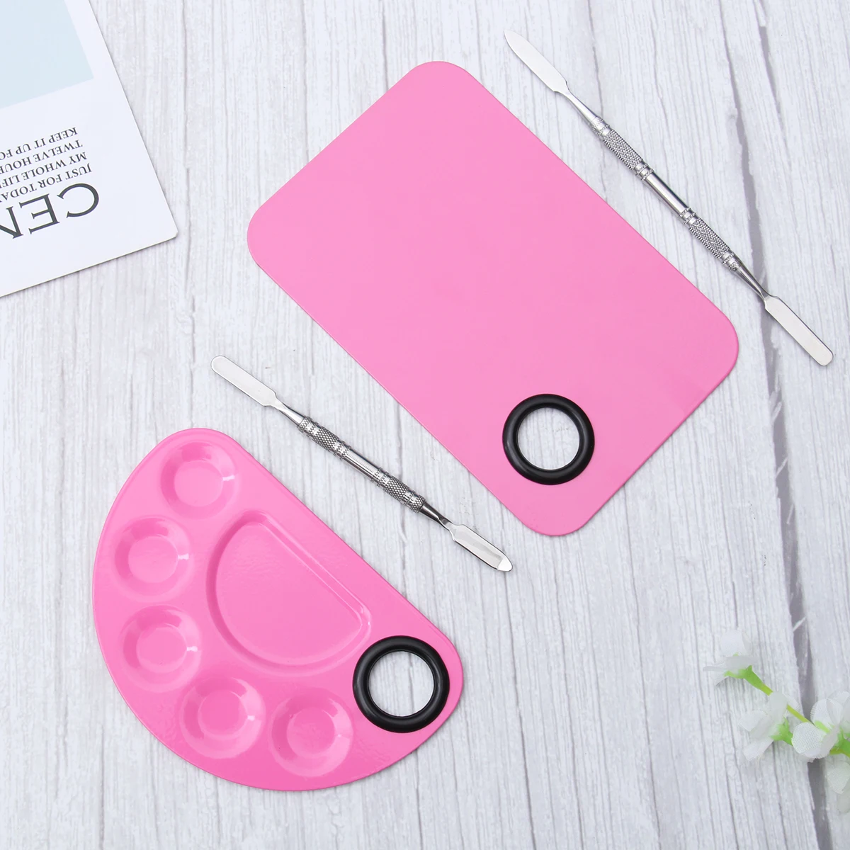 

2 Sets Palette Nail Paint Painting Tray Art Watercolor Stainless Steel