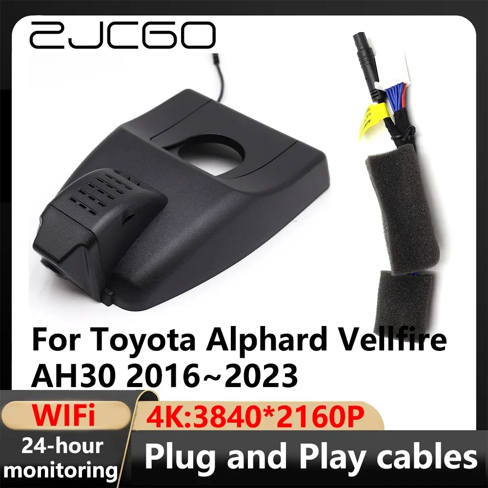 

ZJCGO 4K Wifi 3840*2160 Car DVR Dash Cam Camera Video Recorder For Toyota Alphard Vellfire AH30 2016~2023