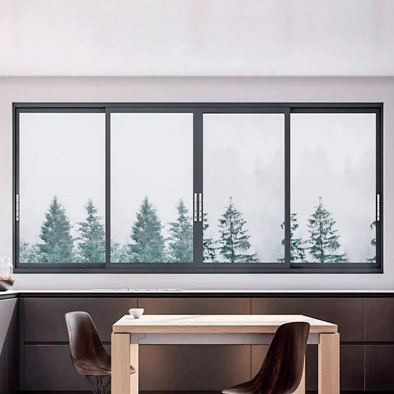 أبواب ونوافذ من سبائك الألومنيوم أمريكية حديثة مخصصة بنوافذ منزلقة ذات مسارين عازلة للصوت ونوافذ معزولة مزدوجة مزججة