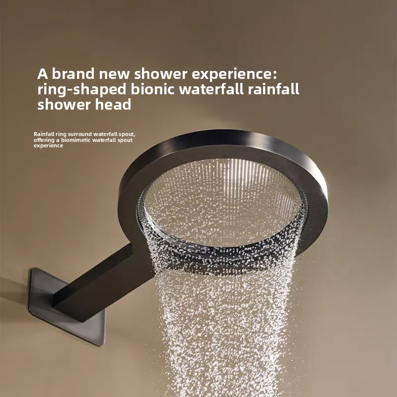 Round Single Handle Concealed Shower Faucet Set Jet Massage Pause Soft Spray Rainfall Mixer Wall Mounted Shower Set