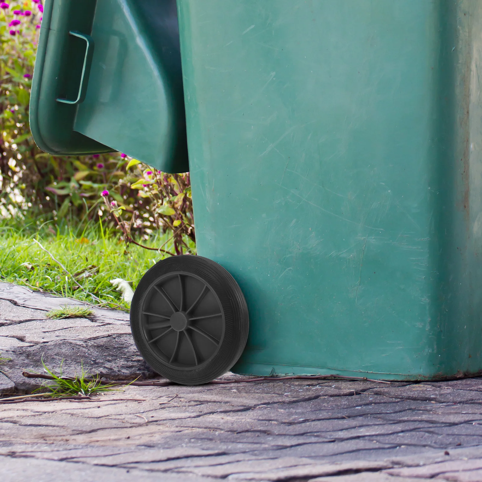 

2Pcs Rubber Wheels for Garbage Can PU Outdoor Trash Bin Replacement Parts Large Capacity Wheel Wheels for Trash Can