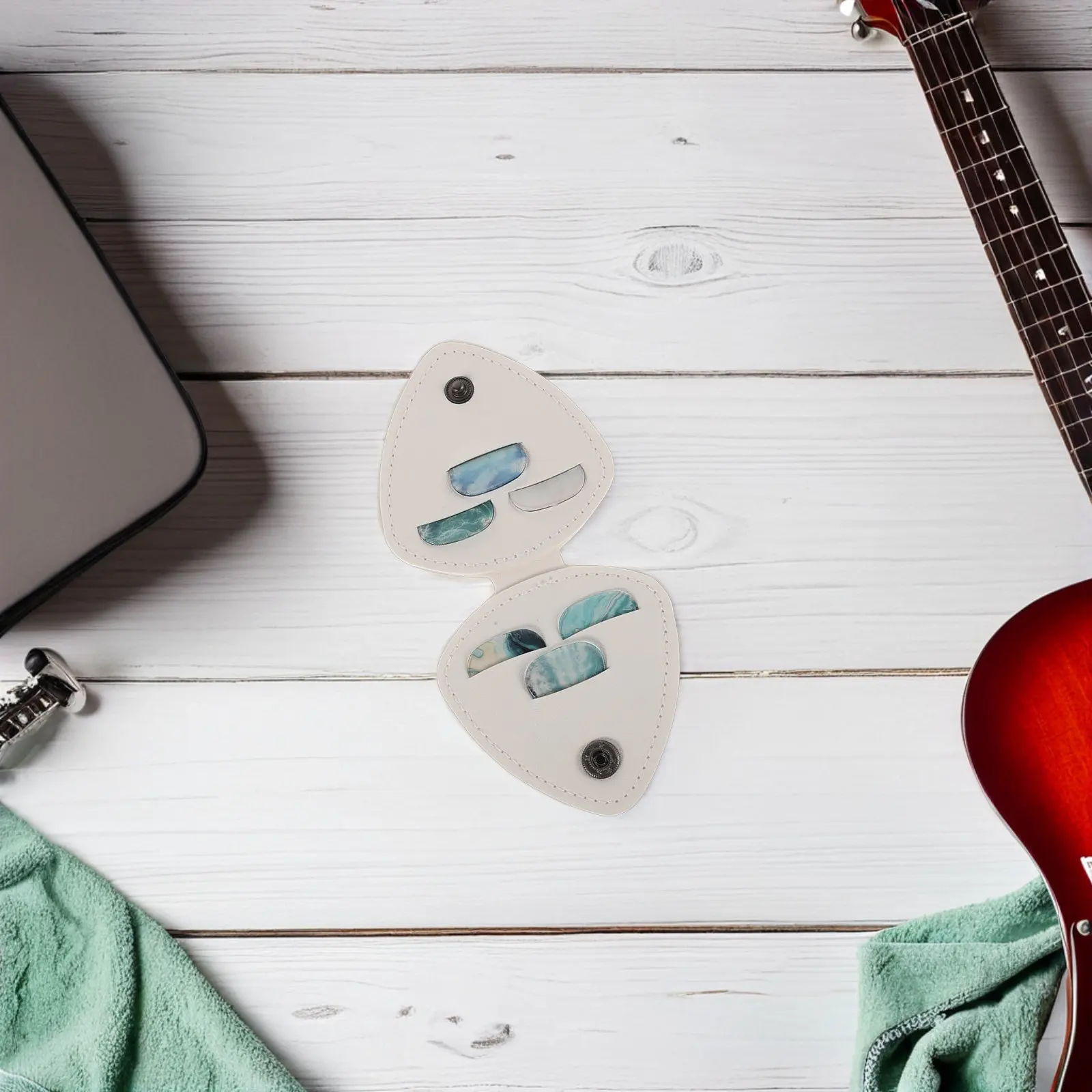 1Set Guitar Picks and Case Set Transparent Display Pouch for Quick Color Thickness Id Portable Protection Travel Practice