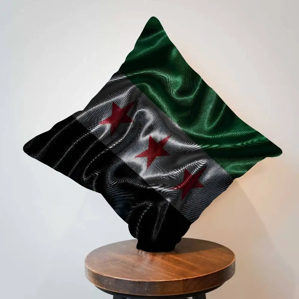 Fashion S-Syria flag emblem Maple Design Cushion Cover Happy Autumn Harvest decor Holiday Decorati Pillow Cover