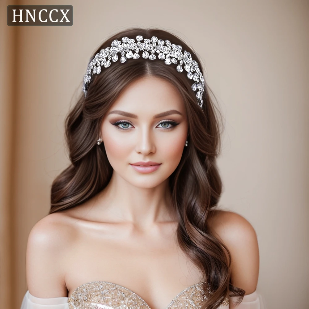 

Sparkling Rhinestone Flower Headband for Bridal Wedding Handmade Woman Banquet Jewelry Headwear Valentine Hair Hoops CP354