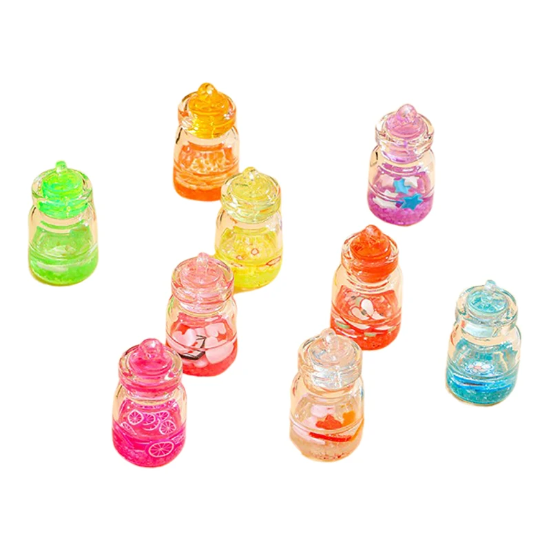 2Pcs 1:12 Dollhouse Miniature Luminous Glass Bottles Toy for Children Glow in Night DIY Dollhouse Decoration Accessories Gifts