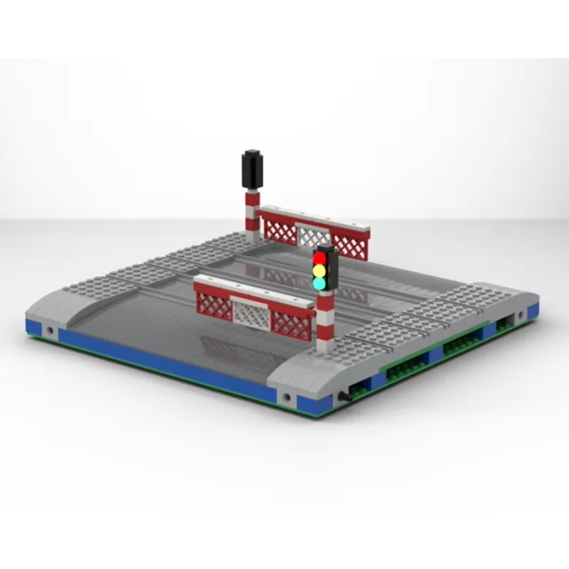 City Street View Moc Bouwstenen Spoorweg Trein Model Technologie Modulaire Blokken Cadeau Kerst Speelgoed DIY Set Montage Vakantie