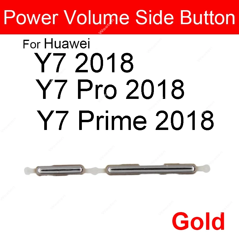 Przyciski boczne głośności zasilania do Huawei Y5 Y6 Y7 Y9 Lite Pro Prime 2018 On Off Power Audio Sidekeys Switch Replacement Repair Parts