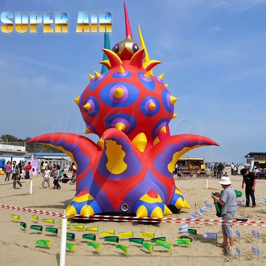 Giant Colorful Inflatable Sea Monster Octopus, Large Blow Up Alien Creature for Beach Outdoor Art Festival Event Decor