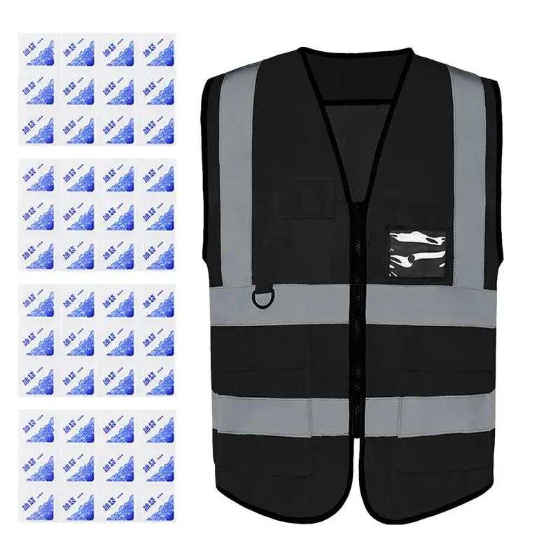 Summer cooling vest Reflective Safety Vest With Ice Bag heatstroke prevention reflective strip vest physical cooling waistcoat