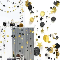 4M Glitter Paper Twinkle Little Star Circle Garland Streamer Banner Wedding Birthday Graduation Decorations Déco De Mariage