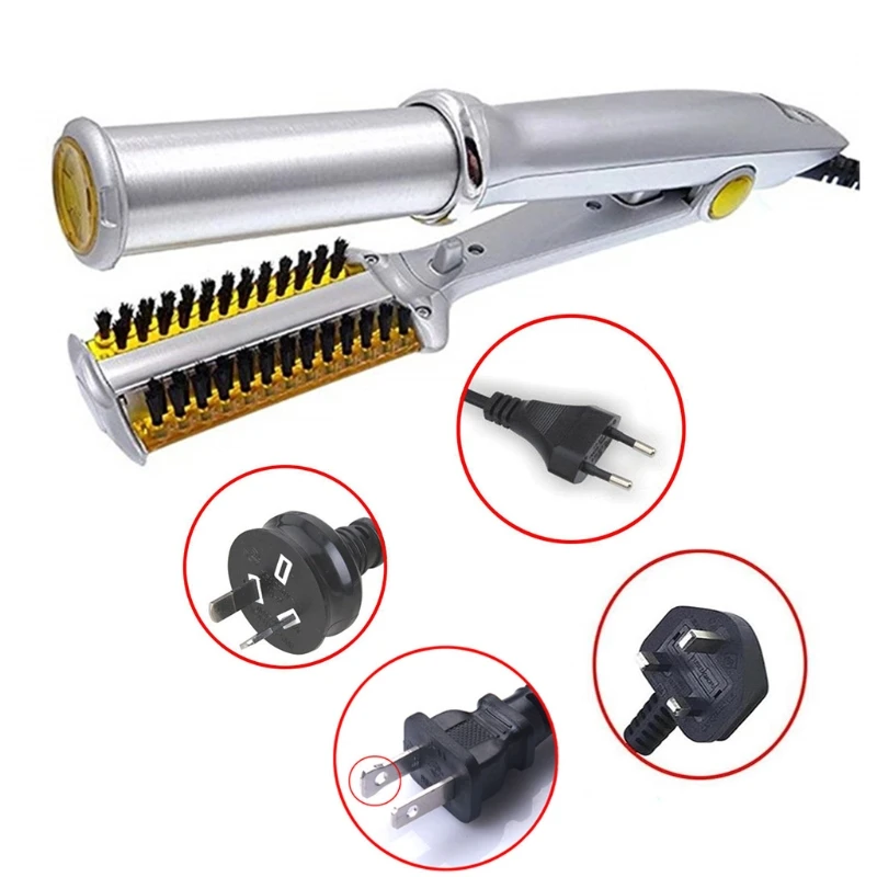 Professional Hair Straightening Iron Curling Iron Straightener&Curler Styler 2 In 1 Multi Hair Styling Tool Flat Iron