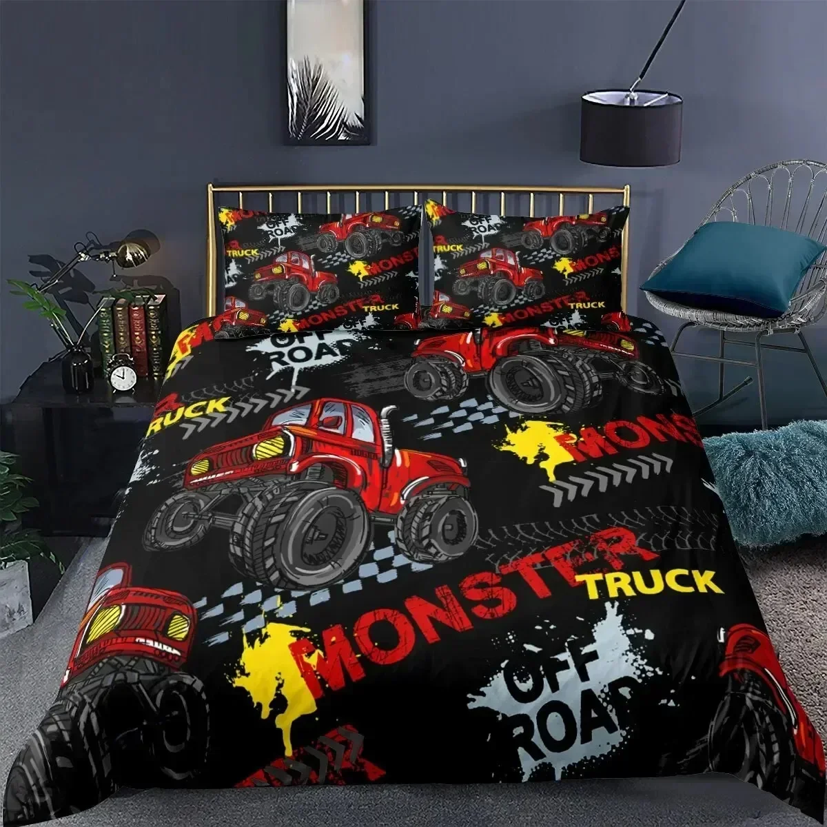 

Monster Truck Comforter Bedding Set Duvet Cover Set 3d Bedding Digital Printing Bed Linen Queen Size Bedding Set Droppshiping