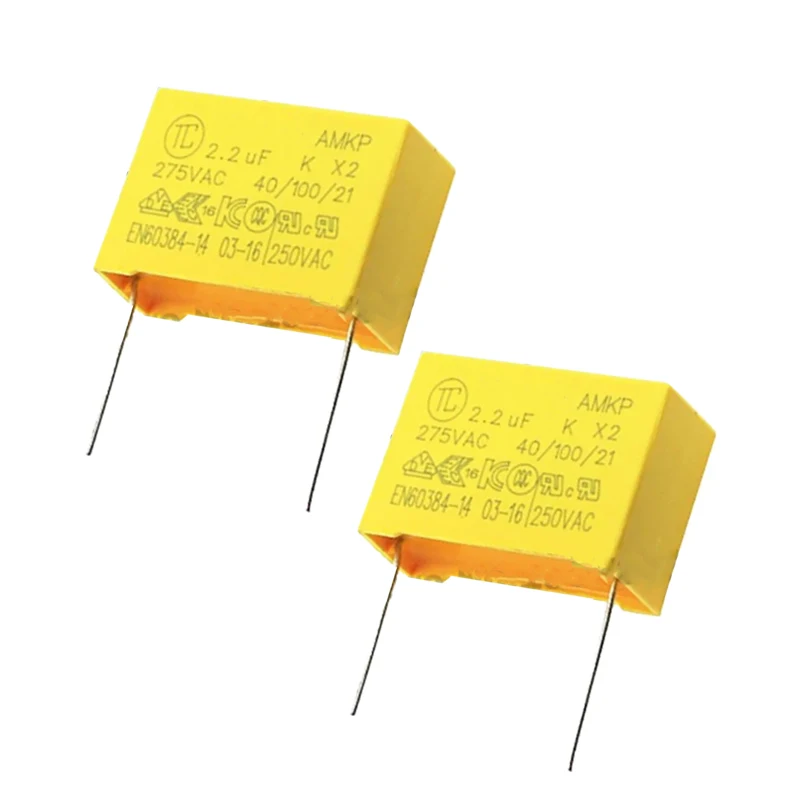 Capacitor de segurança do polipropileno, capacitor 275VAC, série X2 0,01 UF ~ 0,47 UF, 0,1 uF, 0,47 uF, 0,22 uF, 0,33 uF, 0,47 uF, 0,47 uF, 10 PCes