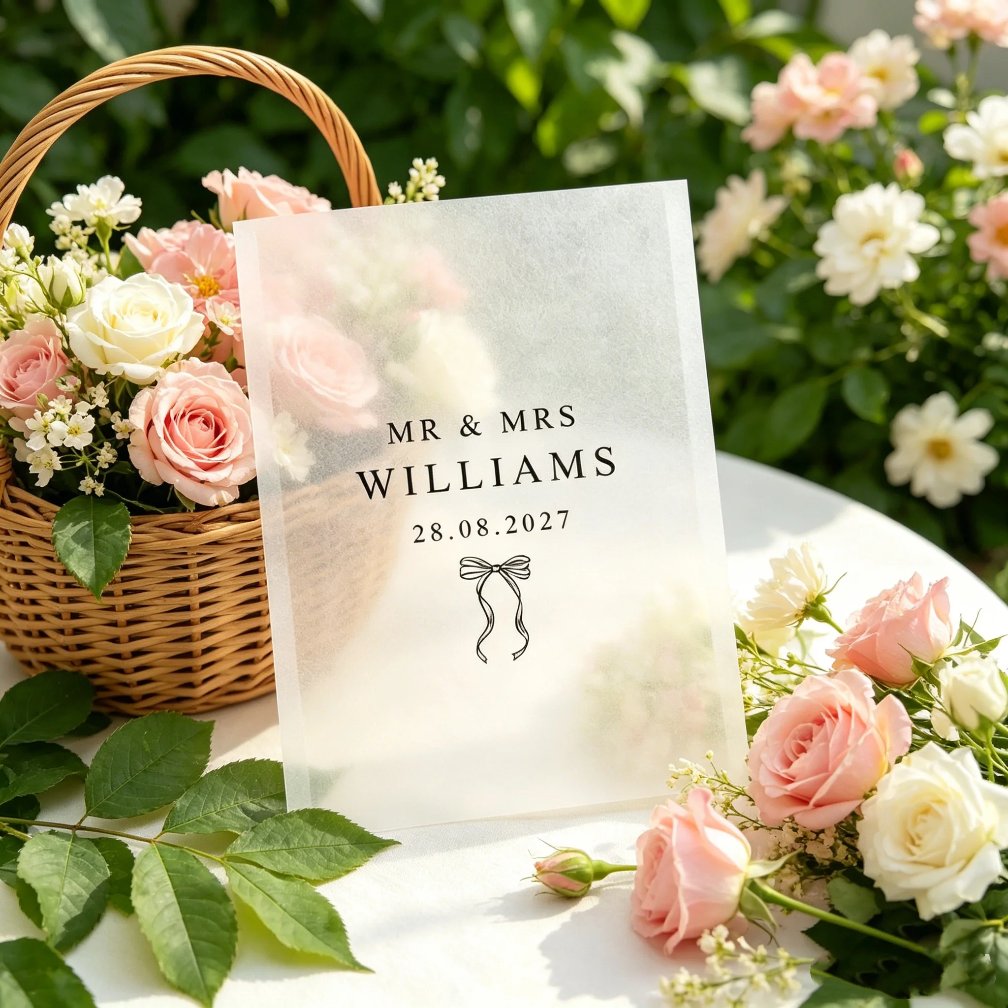 Sobre de Confeti Personalizado con Nombre de Pareja y Fecha de Boda, Bolsa de Pétalos de Flores Secas Naturales, Recuerdo para la Ceremonia de Boda