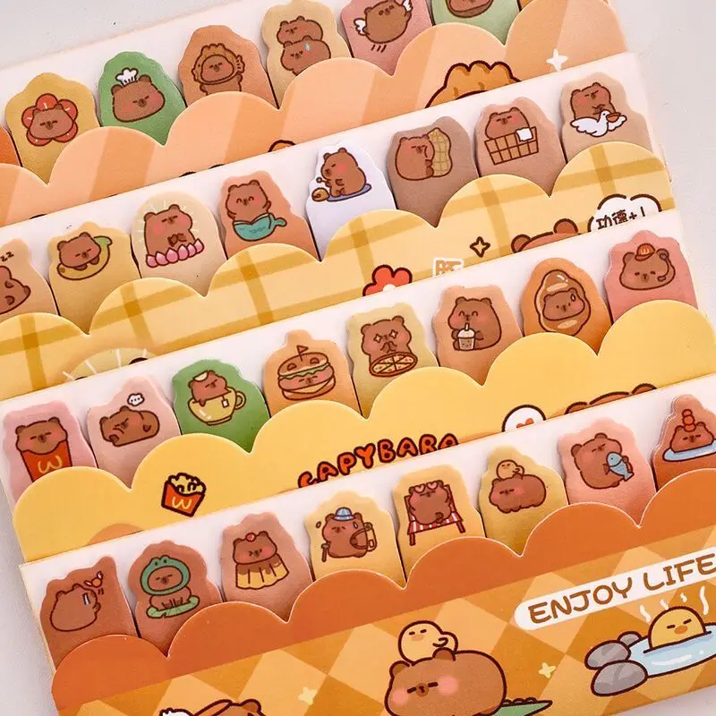 40pcs/lot Kawaii Capybara Index  Memo Pad Sticky Notes Cute Stationery Label Notepad Planner Sticker Post School Supplies