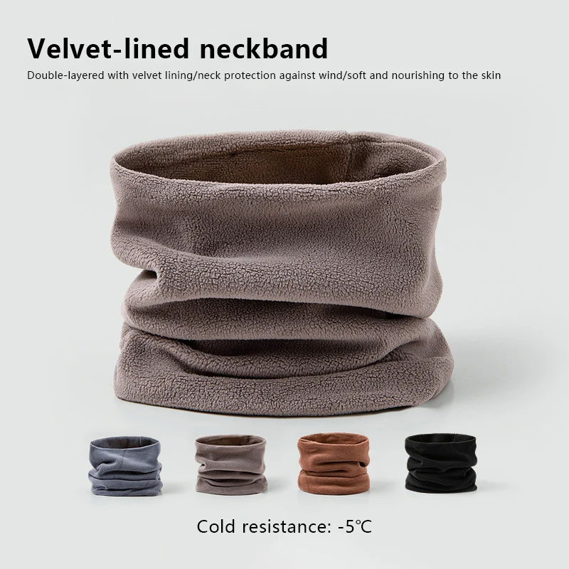 Winter Outdoor Sports Scarves Velvet Neck Gaiter Ski Tube Scarf Half Face Cover For Men Women Cold-proof Collar Neckerchief