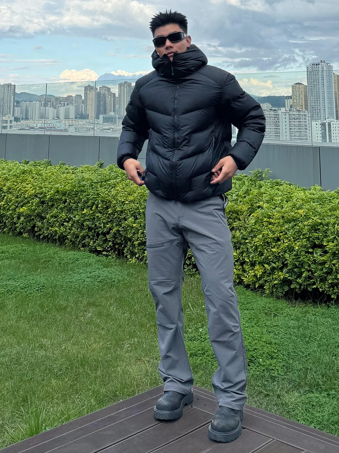 

Bla Hooded Thi Warm Cotton Jaet Men's Winter Outdoor Windproof Waterproof Downproof Hiking Sports Climbing Anti-cold Cl...