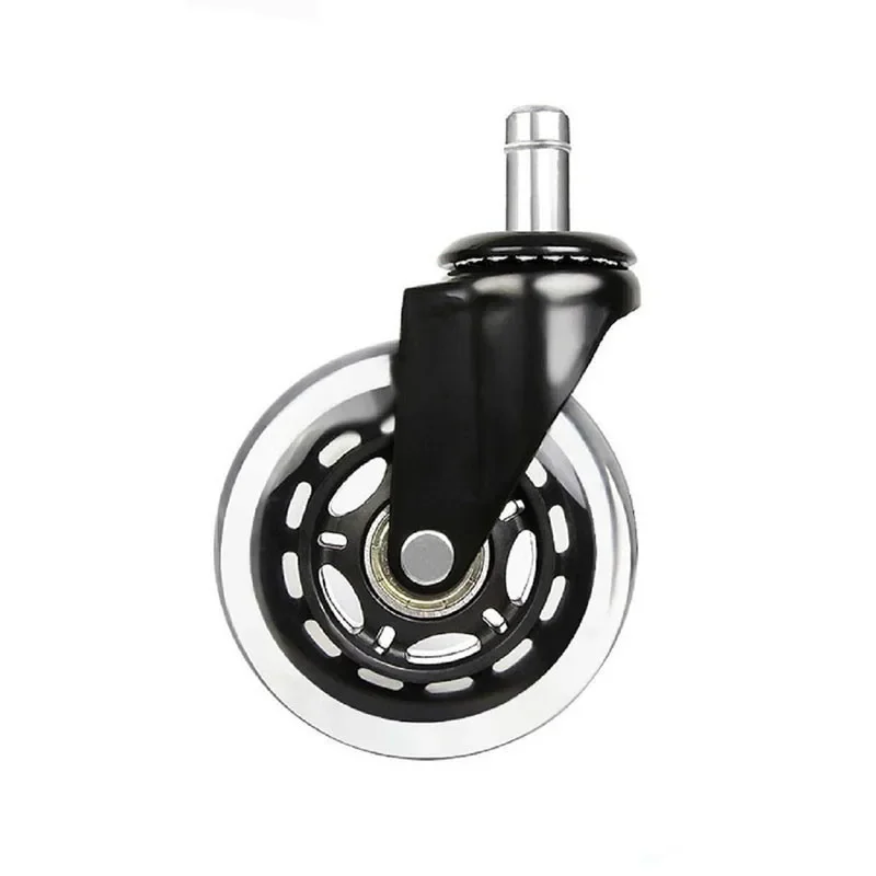 2.5/3 Inch PU Furniture Casters 360 Degree Swivel Mute For Office Computer Chair Adjustable Rolling Double Bearing Cart Wheel