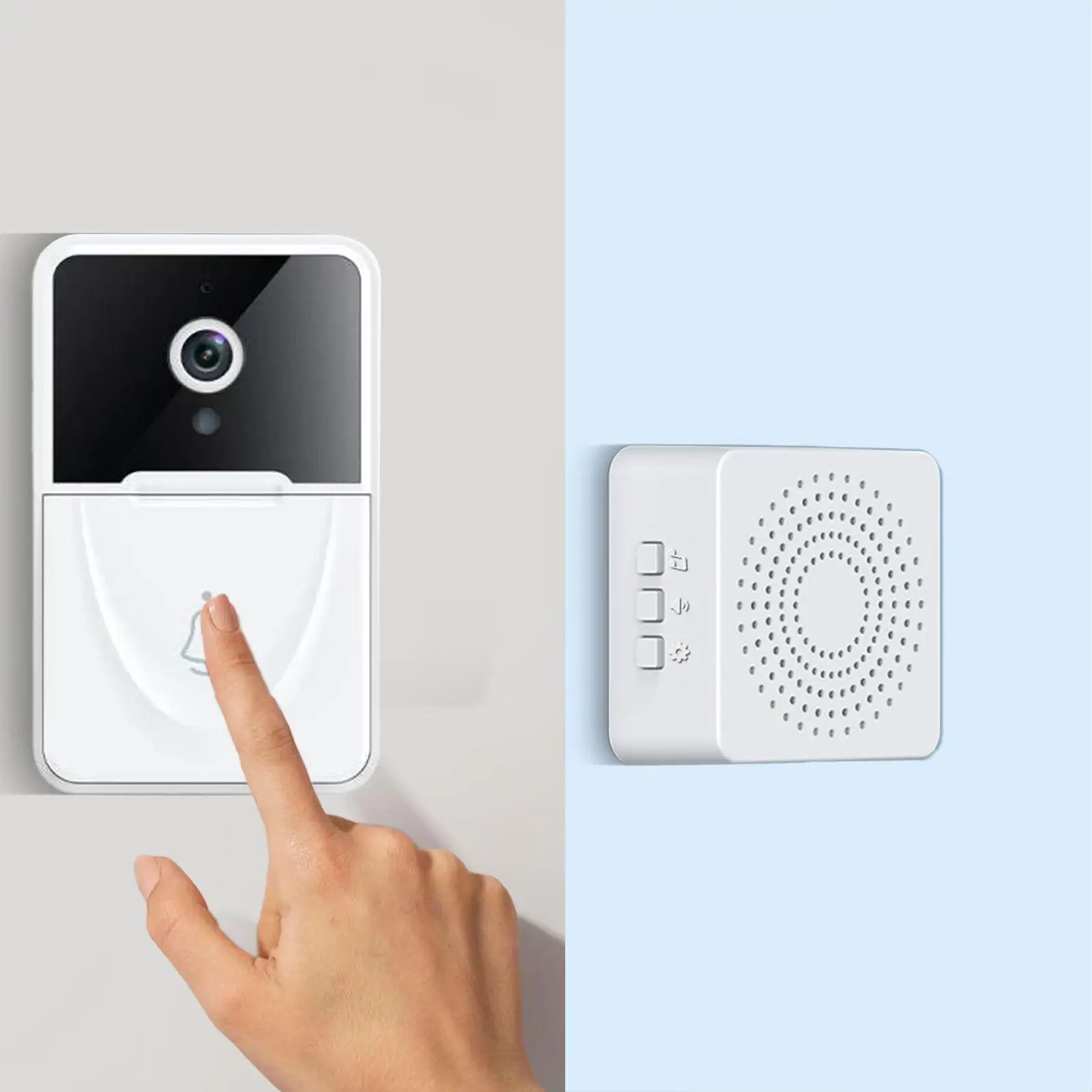 Smart Video Wireless Camera Door Bell, Volume ajustável, versátil App Control